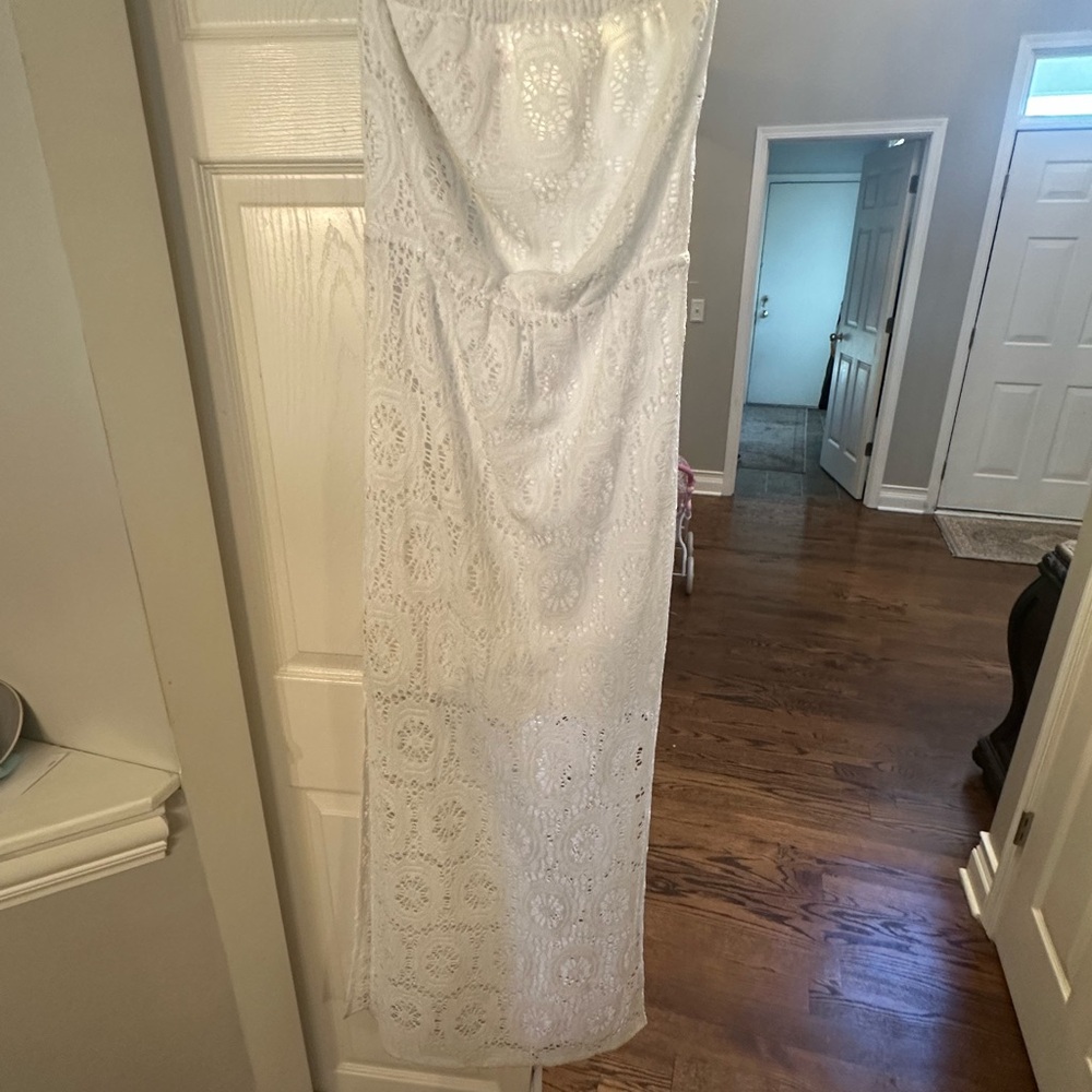 LILY Pulitzer White Lace Strapless Dress